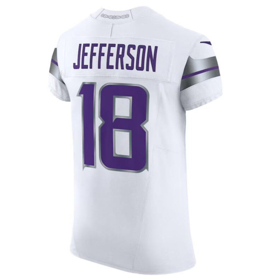 Silnrao M.Vikings #18 Justin Jefferson White Alternate Vapor F.U.S.E. Elite Player Jersey American Stitched Jerseys