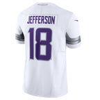 Silnrao M.Vikings #18 Justin Jefferson White Alternate Vapor F.U.S.E. Limited Jersey American Stitched Jerseys
