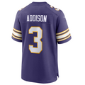 Silnrao M.Vikings #3 Jordan Addison Purple Classic Player Game Jersey American Stitched Jerseys
