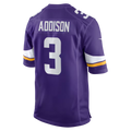Silnrao M.Vikings #3 Jordan Addison Purple Game Stitched Jerseys