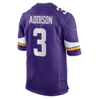 Silnrao M.Vikings #3 Jordan Addison Purple Game Stitched Jerseys