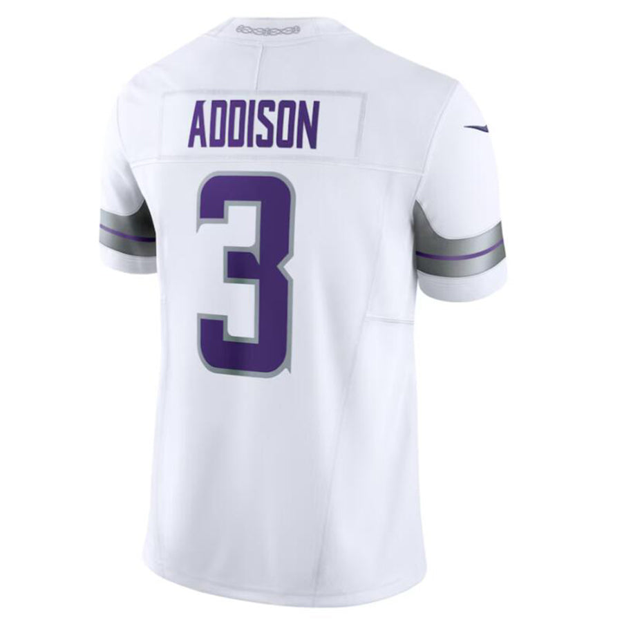 Silnrao M.Vikings #3 Jordan Addison White Alternate Vapor F.U.S.E. Limited Jersey American Stitched Jerseys