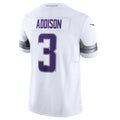 Silnrao M.Vikings #3 Jordan Addison White Alternate Vapor F.U.S.E. Limited Jersey American Stitched Jerseys