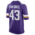 Silnrao M.Vikings #43 Andrew Van Ginkel Purple Team Game Jersey Stitched American Stitched Jerseys
