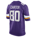 Silnrao M.Vikings #80 Cris Carter Purple Game Retired Player Jersey American Stitched Jerseys
