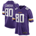 Silnrao M.Vikings #80 Cris Carter Purple Game Retired Player Jersey American Stitched Jerseys