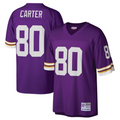 Silnrao M.Vikings #80 Cris Carter Purple Legacy Replica Jersey American Stitched Jerseys