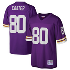 Silnrao M.Vikings #80 Cris Carter Purple Legacy Replica Jersey American Stitched Jerseys