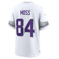 Silnrao M.Vikings #84 Randy Moss White Alternate Retired Player Game Jersey American Stitched Jerseys