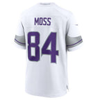 Silnrao M.Vikings #84 Randy Moss White Alternate Retired Player Game Jersey American Stitched Jerseys