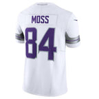 Silnrao M.Vikings #84 Randy Moss White Alternate Retired Player Game Jersey American Stitched Jerseys