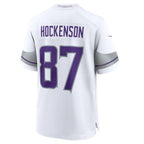 Silnrao M.Vikings #87 T.J. Hockenson White Alternate Game Player Jersey American Stitched Jerseys