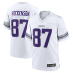 Silnrao M.Vikings #87 T.J. Hockenson White Alternate Game Player Jersey American Stitched Jerseys