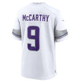 Silnrao M.Vikings #9 J.J. McCarthy White Alternate Game Player Jersey American Stitched Jerseys