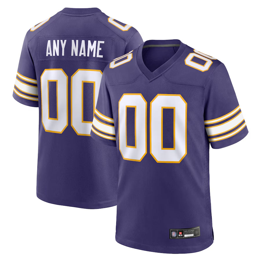 Silnrao Custom MN.Vikings Secondary Alternate Game Stitched Jerseys