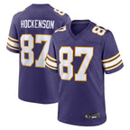 Silnrao MN.Vikings Secondary Alternate Game Football Jerseys - Purple - #87 T.J. Hockenson Player Stitched Jerseys
