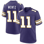 Silnrao MN.Vikings #11 Carson Wentz Player Purple Classic Game Stitched Jerseys