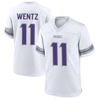 Silnrao MN.Vikings #11 Carson Wentz Player White Alternate Game Stitched Jerseys