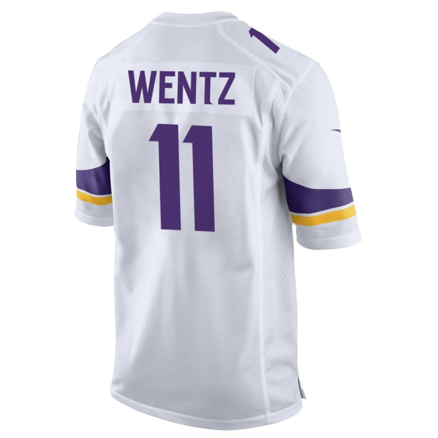 Silnrao MN.Vikings #11 Carson Wentz Player White Home Game Stitched Jerseys