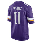 Silnrao MN.Vikings #11 Carson Wentz Purple Team Game Stitched Jerseys