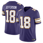 Silnrao MN.Vikings #18 Justin Jefferson Player Purple Vapor F.U.S.E. Limited Stitched Jerseys