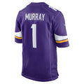 Silnrao MN.Vikings #1 Kyler Murray Purple Game Stitched Jerseys