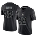 Silnrao MN.Vikings #22 Harrison Smith Player Black REFLECTIVE Limited Stitched Jerseys