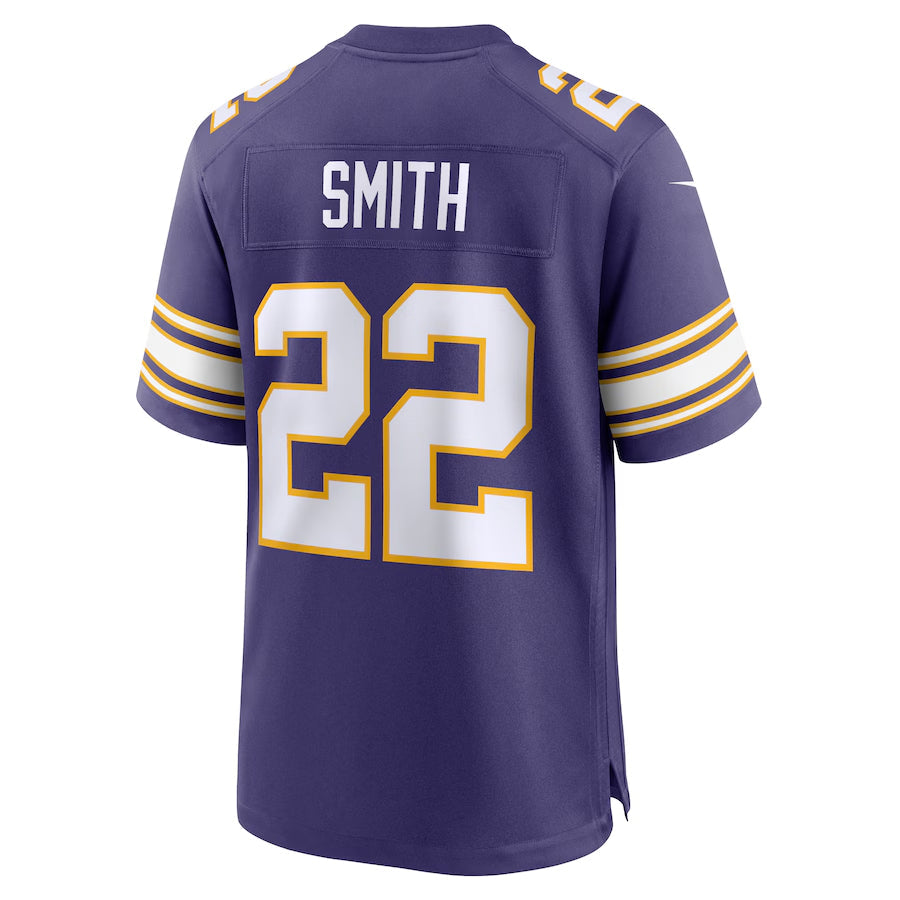 Silnrao MN.Vikings #22 Harrison Smith Player Purple Classic Game Stitched Jerseys