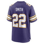 Silnrao MN.Vikings #22 Harrison Smith Player Purple Classic Game Stitched Jerseys