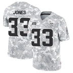 Silnrao MN.Vikings #33 Aaron Jones Player Arctic Camo Salute to Service Limited Stitched Jerseys