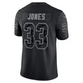 Silnrao MN.Vikings #33 Aaron Jones Player Black REFLECTIVE Limited Stitched Jerseys