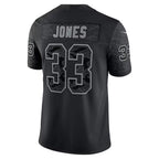 Silnrao MN.Vikings #33 Aaron Jones Player Black REFLECTIVE Limited Stitched Jerseys