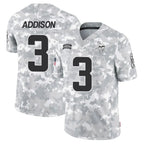 Silnrao MN.Vikings #3 Jordan Addison Player Arctic Camo Salute to Service Limited Stitched Jerseys