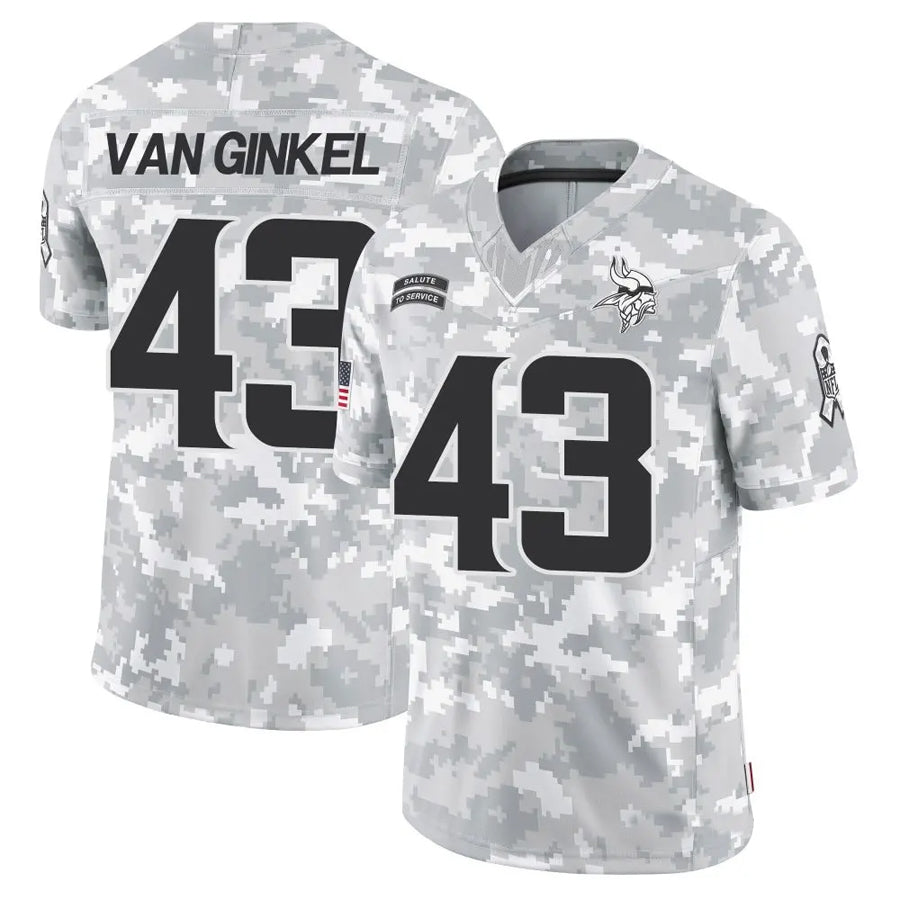 SilnraoMN.Vikings #43 Andrew Van Ginkel Player Arctic Camo Salute to Service Limited Stitched Jerseys