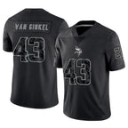 Silnrao MN.Vikings #43 Andrew Van Ginkel Player Black REFLECTIVE Limited Stitched Jerseys