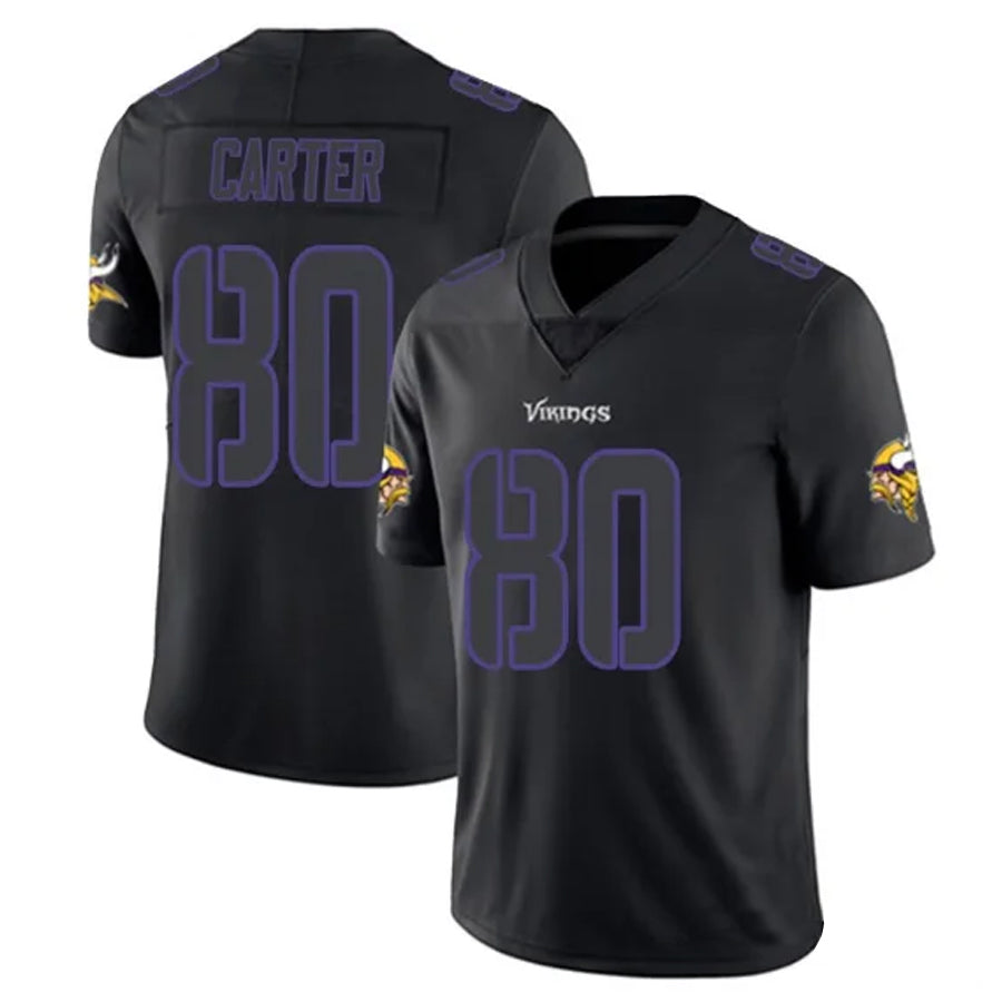 Silnrao MN.Vikings #80 Cris Carter Player Limited Black Impact Game Jerseys