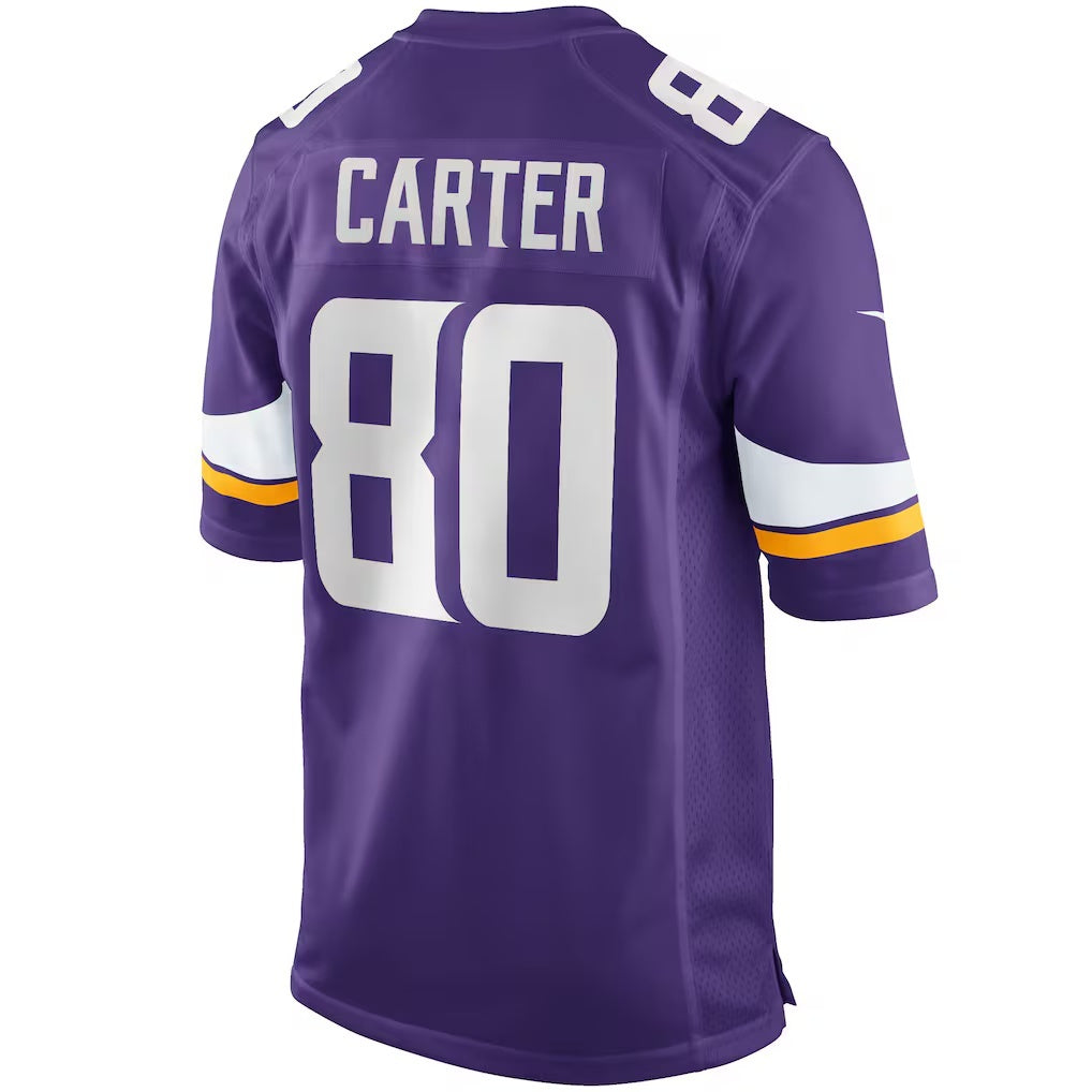 Silnrao MN.Vikings #80 Cris Carter Purple Game Retired Player Stitched Jerseys