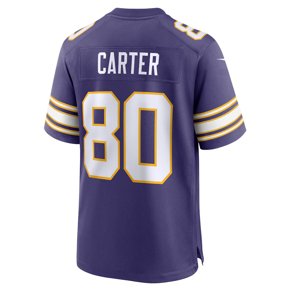 Silnrao MN.Vikings #80 Cris Carter Purple Retired Player Alternate Game Stitched Jerseys