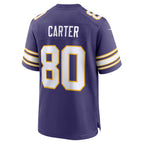Silnrao MN.Vikings #80 Cris Carter Purple Retired Player Alternate Game Stitched Jerseys