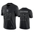 Silnrao MN.Vikings #87 T.J. Hockenson Player Black REFLECTIVE Limited Stitched Jerseys