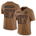 Silnrao MN.Vikings #87 T.J. Hockenson Player Brown Salute To Service Limited Stitched Jerseys