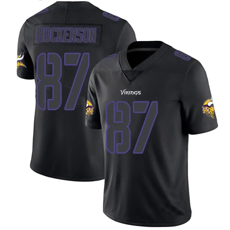 Silnrao MN.Vikings #87 T.J. Hockenson Player Limited Black Impact Game Stitched Jerseys