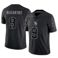 Silnrao MN.Vikings #9 J.J. McCarthy Player Black REFLECTIVE Limited Stitched Jerseys