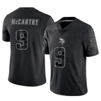 Silnrao MN.Vikings #9 J.J. McCarthy Player Black REFLECTIVE Limited Stitched Jerseys
