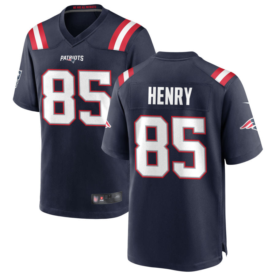 Silnrao NE.Patriots Game Home Jerseys - Navy - #85 Hunter Henry Player Stitched Jerseys