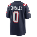 Silnrao NE.Patriots #0 Christian Gonzalez Navy Team Game Stitched Jerseys