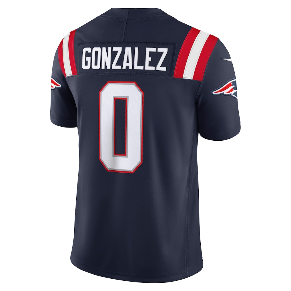 Silnrao NE.Patriots #0 Christian Gonzalez Navy Team Vapor F.U.S.E. Stitched Limited Jerseys