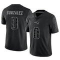Silnrao NE.Patriots #0 Christian Gonzalez Player Black Reflective Limited Stitched Jerseys