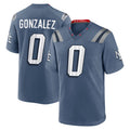 Silnrao NE.Patriots #0 Christian Gonzalez Player Storm Blue Rivalries Collection Game Stitched Jerseys