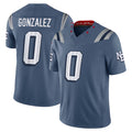 Silnrao NE.Patriots #0 Christian Gonzalez Player Storm Blue Rivalries Collection Limited Stitched Jerseys